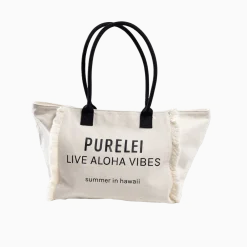 Cheap PURELEI Live Aloha Vibes Beach Bag Beige