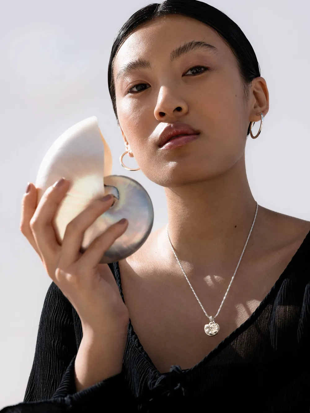 Fashion PURELEI Nautilus Shell Charm Silber