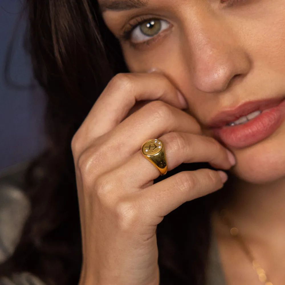 Online PURELEI Schütze Zodiac Ring Gold