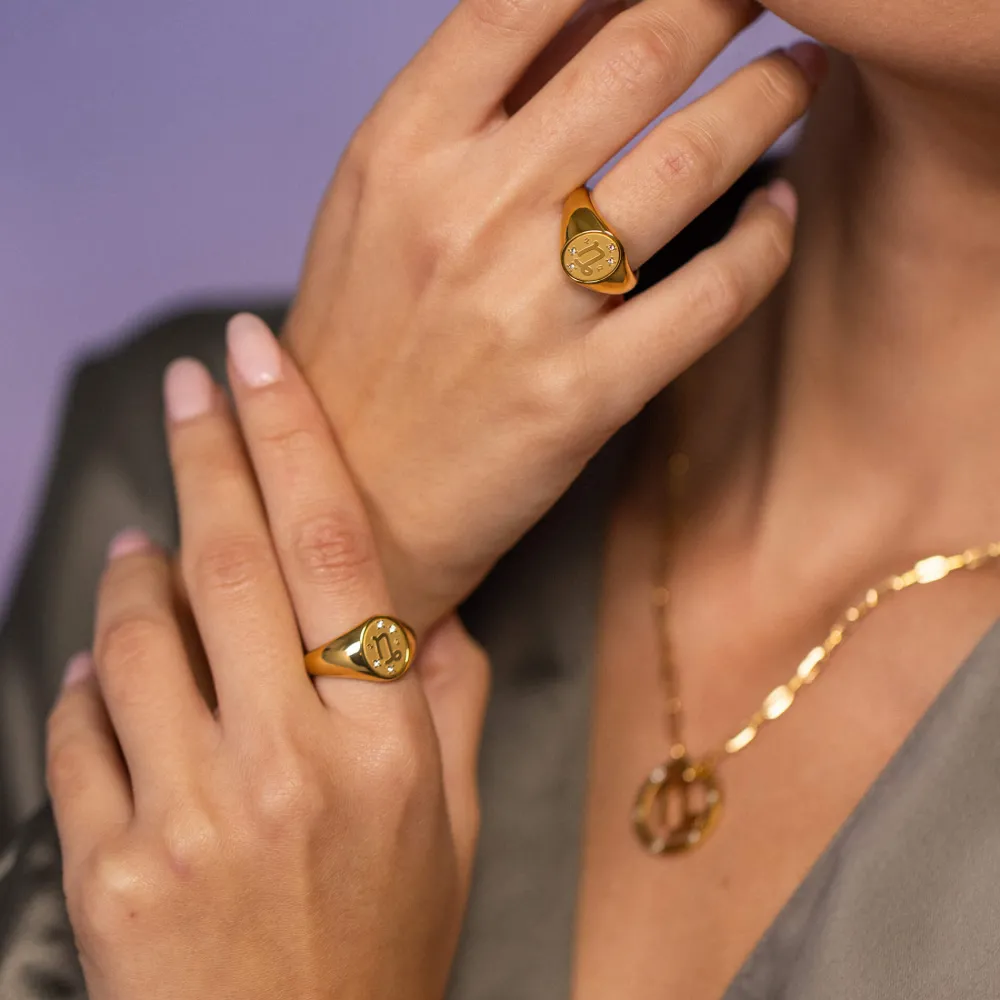 Flash Sale PURELEI Steinbock Zodiac Ring Gold