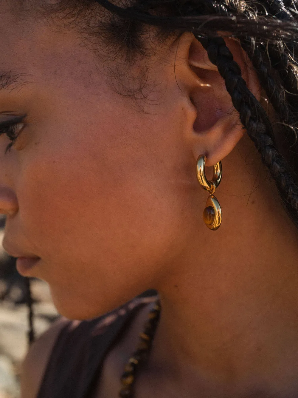New PURELEI Tiger's Eye Ohrringe