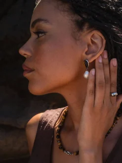 Fashion PURELEI Tiger's Eye Pearl Ohrringe