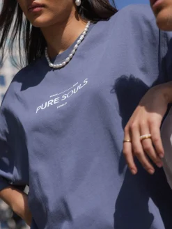 Shop PURELEI T-shirt Pure Souls Dark Blue