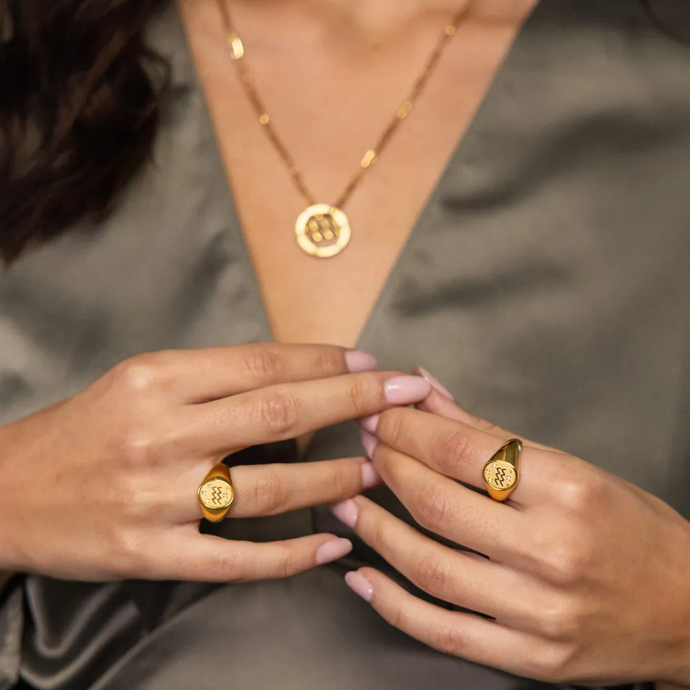 Best Sale PURELEI Wassermann Zodiac Ring Gold